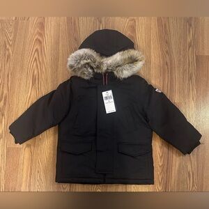 Polo Ralph Lauren Boy’s Faux-Fur-Trim Down Parka Jacket, Size 4 Black